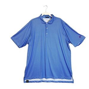 Turtleson Men's XXL Performance Polo Golf Athletic Shirt Blue Tortoise Shell‎